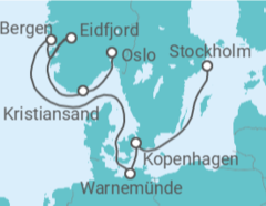 Reiseroute der Kreuzfahrt  Dänemark, Deutschland, Norwegen Alles Inklusive - MSC Cruises