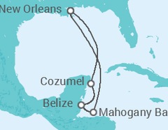 Reiseroute der Kreuzfahrt  WESTERN CARIBBEAN - Carnival Cruise Line