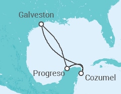 Reiseroute der Kreuzfahrt  WESTERN CARIBBEAN - Carnival Cruise Line