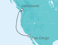 Reiseroute der Kreuzfahrt  Alaska - Disney Cruise Line