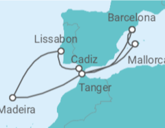 Reiseroute der Kreuzfahrt  Atlantische Entdeckungen - Celebrity Cruises