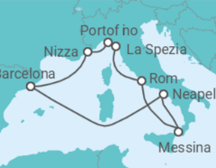 Reiseroute der Kreuzfahrt  Riviera Experience - Celebrity Cruises