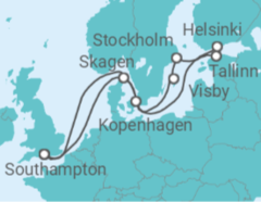 Reiseroute der Kreuzfahrt  Dänemark, Finnland, Estland, Schweden - Celebrity Cruises