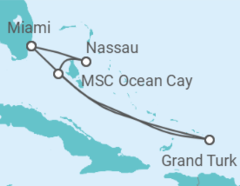 Reiseroute der Kreuzfahrt  Bahamas - MSC Cruises