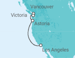 Reiseroute der Kreuzfahrt  Pacific Coastal - Princess Cruises