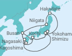 Reiseroute der Kreuzfahrt  Grand Circle Japan - Princess Cruises
