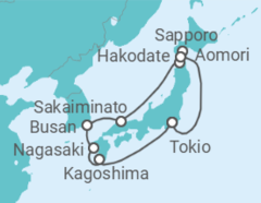 Reiseroute der Kreuzfahrt  Hokkaido Cherry Blossoms - Princess Cruises