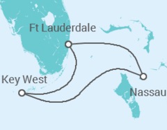 Reiseroute der Kreuzfahrt  USA, Bahamas - Royal Caribbean