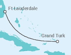 Reiseroute der Kreuzfahrt  USA - Royal Caribbean