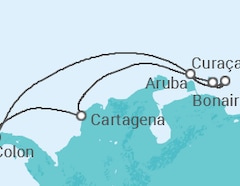 Reiseroute der Kreuzfahrt  Curaçao, Bonaire, San Eustaquio y Saba, Aruba, Panama - Royal Caribbean