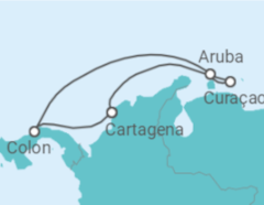 Reiseroute der Kreuzfahrt  Kolumbien, Curaçao, Aruba - Royal Caribbean
