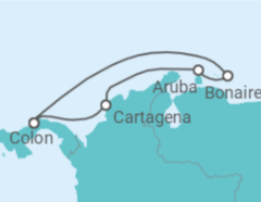 Reiseroute der Kreuzfahrt  Aruba, Bonaire, San Eustaquio y Saba, Panama - Royal Caribbean