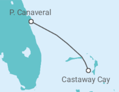 Reiseroute der Kreuzfahrt  USA - Disney Cruise Line