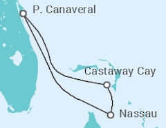Reiseroute der Kreuzfahrt  Bahamas - Disney Cruise Line