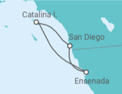 Reiseroute der Kreuzfahrt  Mexiko - Disney Cruise Line