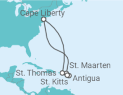 Reiseroute der Kreuzfahrt  Sint Maarten, Antigua Und Barbuda, Amerikanische Jungferninseln - Royal Caribbean