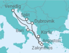 Reiseroute der Kreuzfahrt  Griechenland, Kroatien, Italien Alles Inklusive - Costa Cruceros