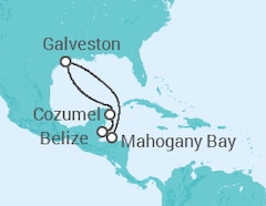 Reiseroute der Kreuzfahrt  WESTERN CARIBBEAN - Carnival Cruise Line