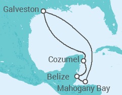 Reiseroute der Kreuzfahrt  WESTERN CARIBBEAN - Carnival Cruise Line