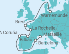 Reiseroute der Kreuzfahrt  Meerblicke Europa ab Marseille Alles Inklusive - MSC Cruises