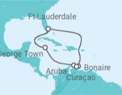 Reiseroute der Kreuzfahrt  Kaimaninseln, Aruba, Curaçao, Bonaire, San Eustaquio y Saba - Celebrity Cruises