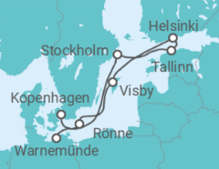 Reiseroute der Kreuzfahrt  A Journey Through Baltic Capitals & Nordic Elegance - Explora Journeys