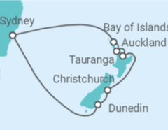Reiseroute der Kreuzfahrt  Neuseeland - Celebrity Cruises