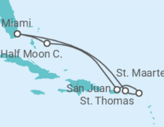 Reiseroute der Kreuzfahrt  EASTERN CARIBBEAN - Carnival Cruise Line