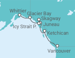 Reiseroute der Kreuzfahrt  Alaska - NCL Norwegian Cruise Line