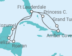 Reiseroute der Kreuzfahrt  Eastern/Western Caribbean Adventurer - Princess Cruises