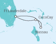 Reiseroute der Kreuzfahrt  Bahamas - Royal Caribbean