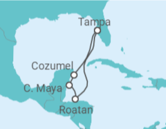 Reiseroute der Kreuzfahrt  Mexiko, Honduras - Royal Caribbean