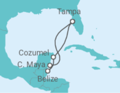 Reiseroute der Kreuzfahrt  Belize, Mexiko - Royal Caribbean