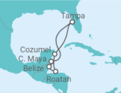 Reiseroute der Kreuzfahrt  Mexiko, Honduras, Belize - Royal Caribbean