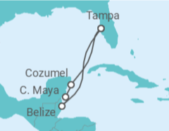 Reiseroute der Kreuzfahrt  Mexiko, Belize - Royal Caribbean
