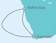 Reiseroute der Kreuzfahrt  Namibia - MSC Cruises