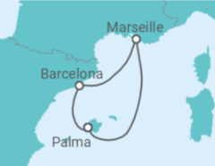 Reiseroute der Kreuzfahrt  5 Nächte - Full Metal Cruise XIII - Part 1 - ab/bis Palma - Mein Schiff