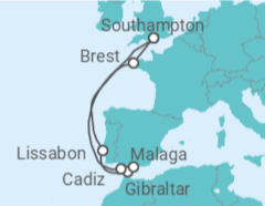 Reiseroute der Kreuzfahrt  Portugal, Gibraltar, Spanien - MSC Cruceros