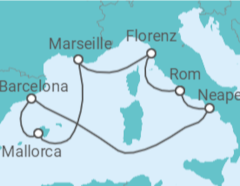 Reiseroute der Kreuzfahrt  Sommerlaune am Mittelmeer - Royal Caribbean
