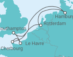 Reiseroute der Kreuzfahrt  Häfen der Nordsee - MSC Cruises
