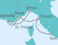 Reiseroute der Kreuzfahrt  A Mediterranean Prelude to EXPLORA III - Explora Journeys