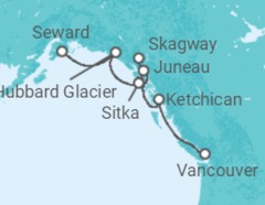 Reiseroute der Kreuzfahrt  Alaska - Silversea