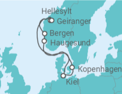 Reiseroute der Kreuzfahrt  Dänemark, Norwegen Alles Inklusive - Costa Kreuzfahrten
