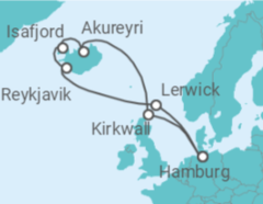 Reiseroute der Kreuzfahrt  Vereinigtes Königreich, Island Alles Inklusive - MSC Cruises