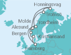 Reiseroute der Kreuzfahrt  Norwegen - MSC Cruises