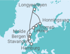 Reiseroute der Kreuzfahrt  Norwegen Alles Inklusive - MSC Cruises