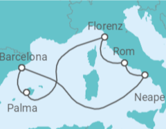 Reiseroute der Kreuzfahrt  Sommerlaune am Mittelmeer - Royal Caribbean
