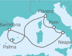 Reiseroute der Kreuzfahrt  Italien, Spanien - Royal Caribbean