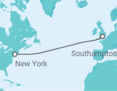 Reiseroute der Kreuzfahrt  USA - Cunard
