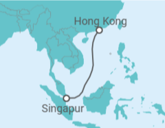 Reiseroute der Kreuzfahrt  China - Cunard